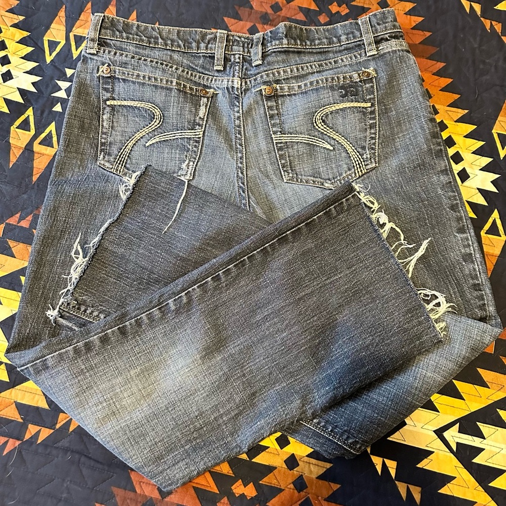 Joe's Jeans Low Rise Jeans Size 31 - Honey Fit, Embellished, Raw Edge, Cropped